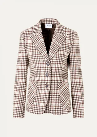 Akris Tweed Check Wool-Blend Blazer