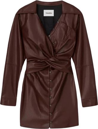 Nanushka Dames, Jurken, Bruin, Maat: XS Leer