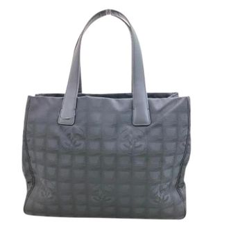 Chanel Pre-owned Tote Bags, female, Gray, Size: ONE SIZE Pre-owned New Travel Line Leather Jacquard Tote Bag