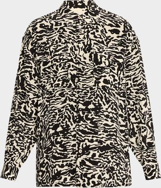 Ulla Johnson Soren Floral Silk Button-Front Shirt