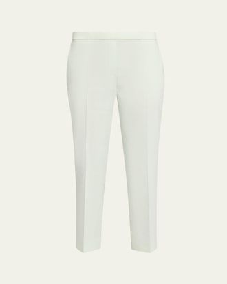 Theory Treeca Good Linen Cropped Pull-On Ankle Pants