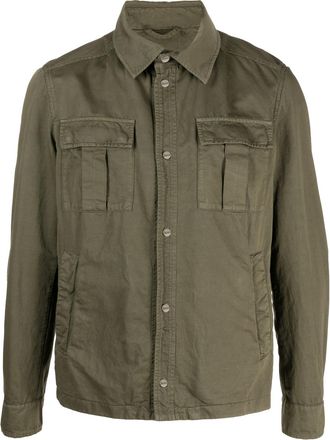 Herno cotton-blend button-up shirt - men - Linen/Flax/Cotton - 50 - Green