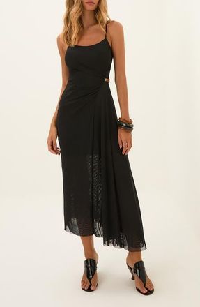 Vix Dana Mesh Midi Dress in Black at Nordstrom, Size X-Large