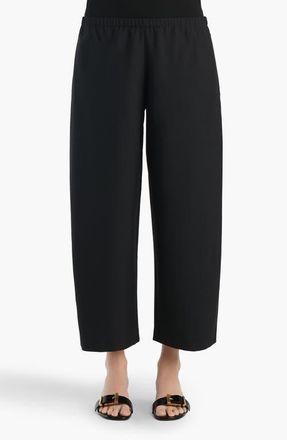 Khaite Roma Rounded Virgin Wool Crop Pants in Black at Nordstrom, Size Medium