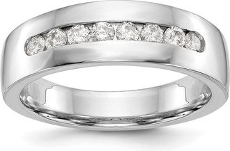 Diamond2Deal 14k Gold Lab Grown Diamond Wedding Band Ring 1/2Ct Clarity- VS Color- D-E