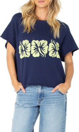 Roxy Free Trim Graphic Knit Top in Naval Acad at Nordstrom, Size X-Small