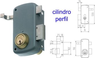 MCM Mcm Cerradura Sobreponer 2556ap- 70-izqda Pintada Cilindro Perf