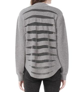 Alexander Wang Sheer Back Striped V-neck Cardigan Size XS