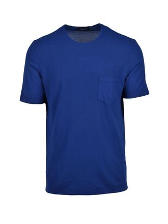 Drumohr Blue Pocket Crewneck T-Shirt