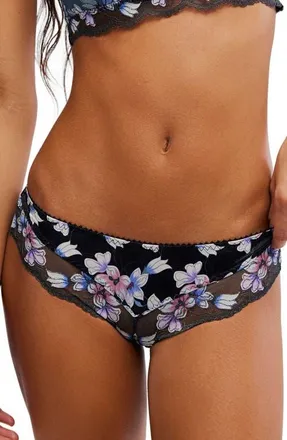 Free People Intimately FP Printed Lace Bikini in Night Bloom Combo at Nordstrom, Size X-Small