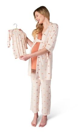 Everly Grey Analise During & After 5-Piece Maternity/Nursing Sleep Set for Mom & Baby in Sunrise at Nordstrom, Size X-Small