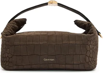 Calvin Klein Andy Crocodile-effect Nubuck top Handle bag - Brown - One Size