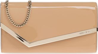 Jimmy Choo London Emmie Clutch - Dames - Clutches - Beige - ONE Size - Leer - Tassen