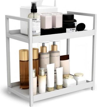 OEM Organizador De Maquillaje Grande - Organizador De Cosm&eacute;ticos, Blanco, Organizador De Escritorio De Metal Para Dormitorio, Ba&ntilde;o Y Cocina