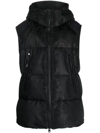 Yohji Yamamoto graphic-print padded gilet - unisex - Polyamide/Polyester/Duck Down/Feather/Polyester/Polyamide - M - Black