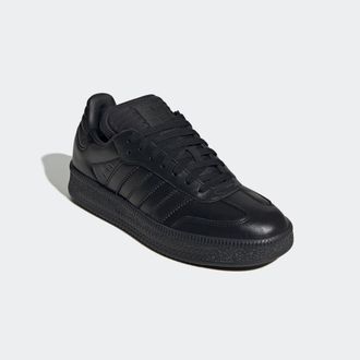 adidas Sneaker ADIDAS ORIGINALS SAMBA XLG, Damen, Gr. 44,5, schwarz (core schwarz, core schwarz, core schwarz), Leder, Textil, Schuhe Sneaker, mit erh&ouml;hter S