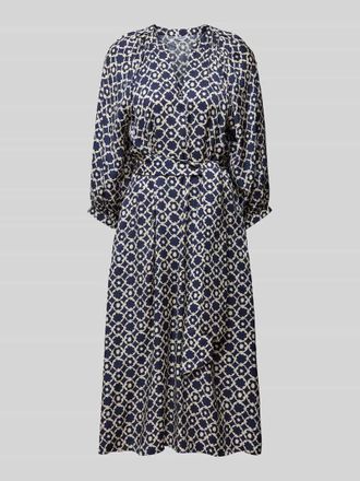 Seidensticker Seidensticker Midikleid mit Bindeg&uuml;rtel in Marine, Gr&ouml;&szlig;e 42