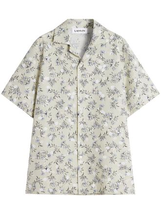 Lanvin Short-Sleeved Shirt with All-Over Floral Print