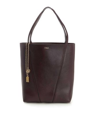 Chlo&eacute; Chlo Spin Large Hammered Leather Tote Bag