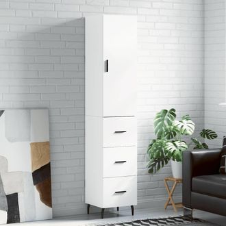 Berkfield Home Highboard White 34.5x34x180 cm Engineered Wood