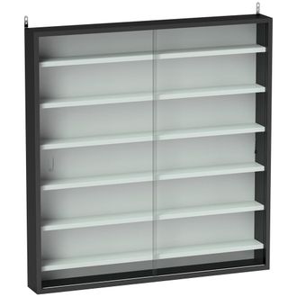 HOMCOM Vitrina de pared 80x9.5x83 cm negro