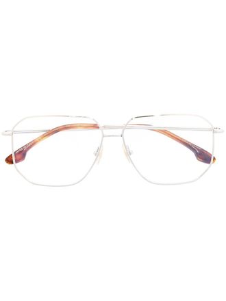 Victoria Beckham pilot-frame glasses - women - Metal (Other)/Acetate - 56 - Silver