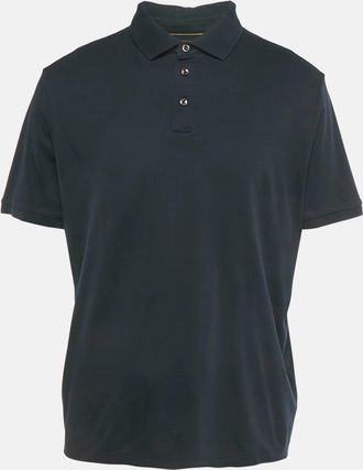 HUGO BOSS Navy Blue Jersey L-Perry Polo T-Shirt