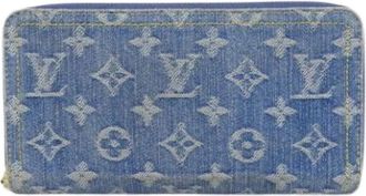 Louis Vuitton Pre-owned Long wallet (bi-fold) - unisex - Vintage Accessoires - Blauw - ONE Size - Denim - Vintage