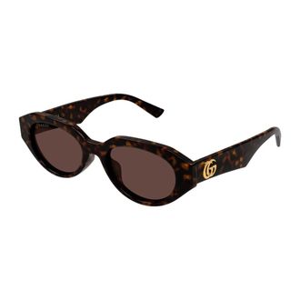 Gucci Ovale Zonnebril - Dames - Accessoires - Bruin - Maat: 53 MM