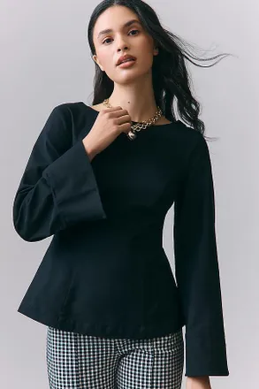 Maeve Flare-Sleeve Backless Top