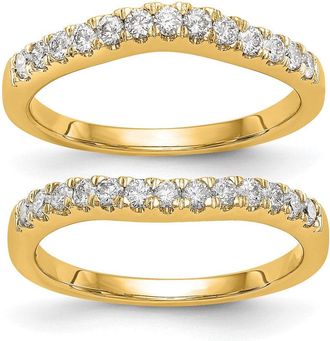Diamond2Deal 14k Gold Lab Grown Diamond Wedding Band Ring 0.63Ct Clarity- VS Color- G-H