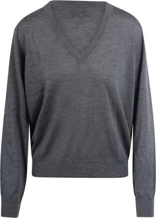 Loulou Studio Cashmere Knitwear, female, Gray, XS, Julio V-neck Jumper