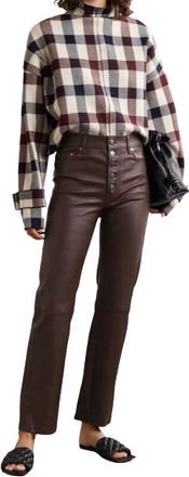Joseph Den Burgundy Stretch Leather Pants Size S