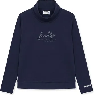 Freddy Felpa comfort collo alto a risvolto con perline