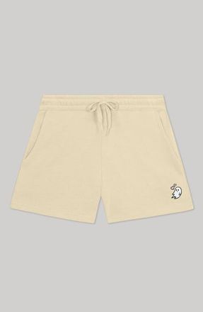 Dalix Womens Heartly Ghost Midweight Washed Fleece Shorts in Bone at Nordstrom, Size Xx-Large