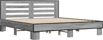 vidaXL Bed Frame without Mattress Grey Sonoma 200x200 cm Vidaxl