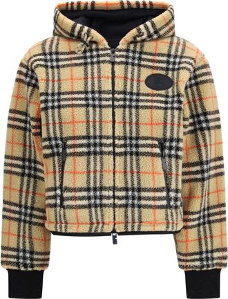 Burberry Gewatteerd geruit jack met capuchon - Beige