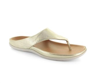 Strive Footwear Womens Maui Thong Sandals In Gold Metalic