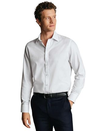 CHARLES TYRWHITT Non-Iron Royal Oxford Shirt in White at Nordstrom, Size 16 - 36