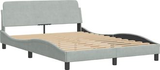 vidaXL Estructura De Cama Dover Terciopelo Gris Claro 137x190cm Vidaxl