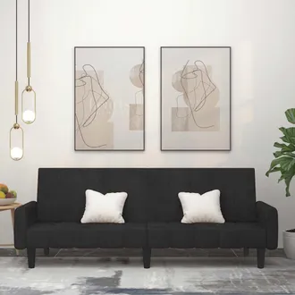vidaXL Sof&aacute; Cama De 2 Plazas Terciopelo Negro Vidaxl