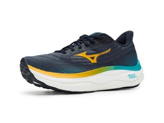Mizuno Wave Sky 9 Mens Running Shoes Baritone Blue/Citrus : 12.5 D - Medium, Textile