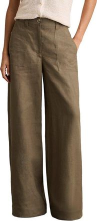 Reiss Ashby Linen Wide Leg Trouser