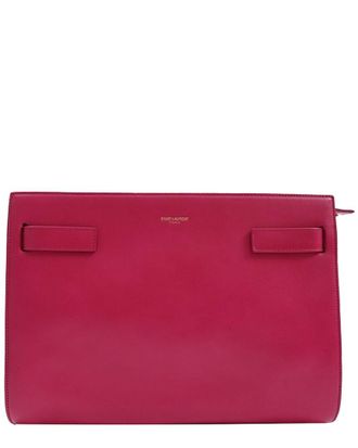 Saint Laurent Pink Leather Sac De Jour Clutch