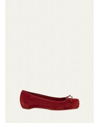Christian Louboutin Cassia Nodo Suede Ballerina Flats