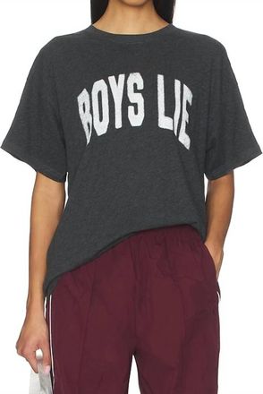 Boys Lie Majoring In Moving On Slub Boyfriend Tee In Dark Grey