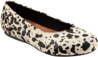 Softwalk Sonoma Genuine Calf Hair Flat in Black/White Pony at Nordstrom, Size 10.5