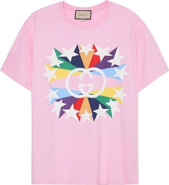 Gucci SS21 G Printing Cotton Short Sleeve Pink 548334-XJDNH-5904