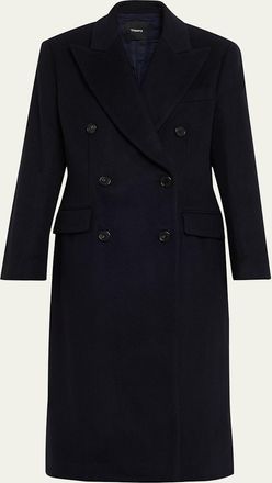 Theory Double-Breasted Wool-Blend Coat