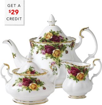 Royal Albert Old Country Roses 3Pc Tea Set With $29 Credit